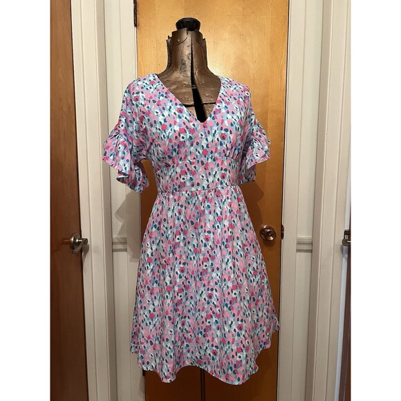 Lilly Pulitzer Blaire Flutter Sleeve Dress In Multi Hottie Dottie - Picture 14 of 14